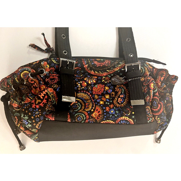 Beautiful Donna Sharp Quilted Floral Purse 100% Cotton w/ Canvas Adj Straps - Picture 2 of 9